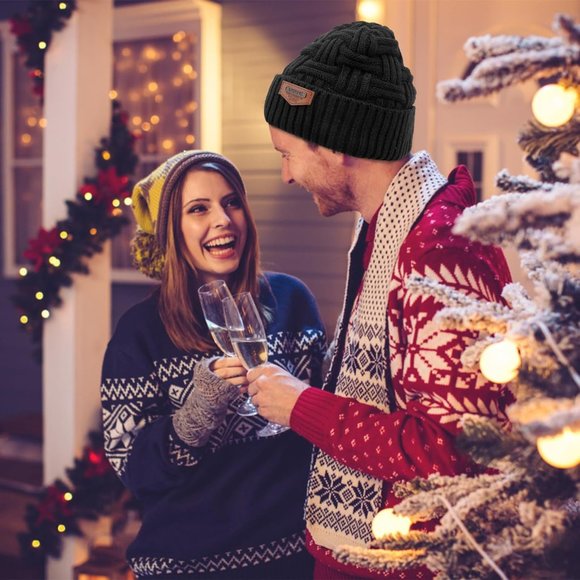 Men's Warm Knitted Thick Baggy Slouchy Beanie Skull Cap - Picture 9 of 9